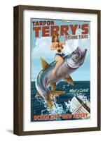 Ocean City, New Jersey - Deep Sea Fishing Pinup Girl-Lantern Press-Framed Art Print