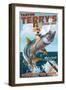 Ocean City, New Jersey - Deep Sea Fishing Pinup Girl-Lantern Press-Framed Art Print