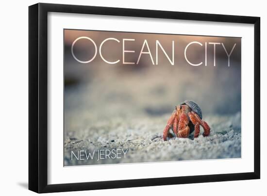 Ocean City, New Jersey - Hermit Crab on Beach-Lantern Press-Framed Art Print