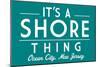 Ocean City, New Jersey - Its a Shore Thing - Simply Said - Teal - Lantern Press Artwork-Lantern Press-Mounted Art Print