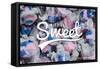 Ocean City, New Jersey - Life is Sweet - Taffy Collage Sentiment-Lantern Press-Framed Stretched Canvas