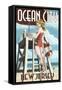 Ocean City, New Jersey - Lifeguard Pinup Girl-Lantern Press-Framed Stretched Canvas