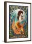 Ocean City, New Jersey - Mermaid-Lantern Press-Framed Art Print