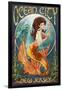 Ocean City, New Jersey - Mermaid-Lantern Press-Framed Art Print