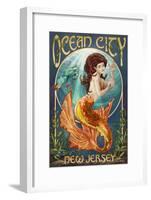 Ocean City, New Jersey - Mermaid-Lantern Press-Framed Art Print