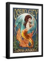 Ocean City, New Jersey - Mermaid-Lantern Press-Framed Art Print