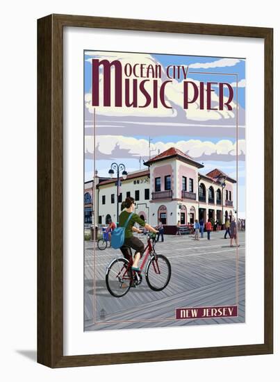 Ocean City, New Jersey - Music Pier-Lantern Press-Framed Art Print