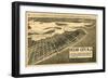 Ocean City, New Jersey - Panoramic Map-Lantern Press-Framed Art Print