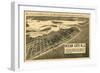 Ocean City, New Jersey - Panoramic Map-Lantern Press-Framed Art Print