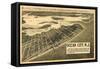 Ocean City, New Jersey - Panoramic Map-Lantern Press-Framed Stretched Canvas