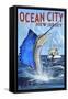 Ocean City, New Jersey - Sailfish Deep Sea Fishing-Lantern Press-Framed Stretched Canvas