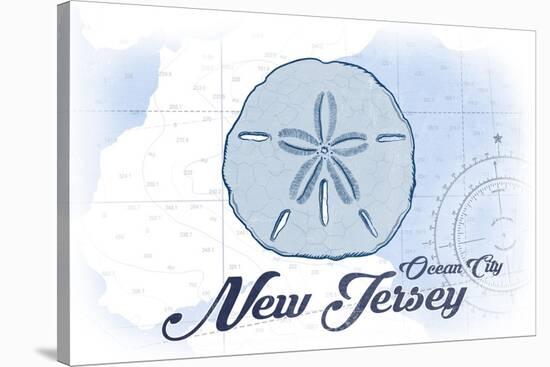 Ocean City, New Jersey - Sand Dollar - Blue - Coastal Icon-Lantern Press-Stretched Canvas