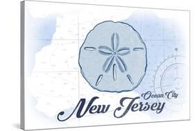 Ocean City, New Jersey - Sand Dollar - Blue - Coastal Icon-Lantern Press-Stretched Canvas