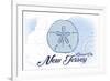 Ocean City, New Jersey - Sand Dollar - Blue - Coastal Icon-Lantern Press-Framed Premium Giclee Print