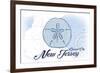 Ocean City, New Jersey - Sand Dollar - Blue - Coastal Icon-Lantern Press-Framed Premium Giclee Print