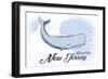 Ocean City, New Jersey - Whale - Blue - Coastal Icon-Lantern Press-Framed Art Print