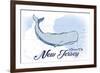 Ocean City, New Jersey - Whale - Blue - Coastal Icon-Lantern Press-Framed Premium Giclee Print