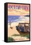 Ocean City, New Jersey - Woody on the Beach-Lantern Press-Framed Stretched Canvas