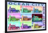 Ocean City, New Jersey - Woody Pop Art-Lantern Press-Framed Art Print