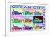 Ocean City, New Jersey - Woody Pop Art-Lantern Press-Framed Premium Giclee Print