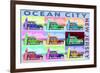 Ocean City, New Jersey - Woody Pop Art-Lantern Press-Framed Premium Giclee Print