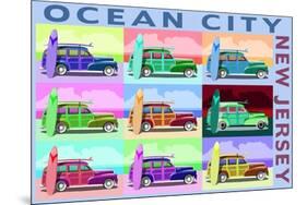 Ocean City, New Jersey - Woody Pop Art-Lantern Press-Mounted Premium Giclee Print
