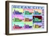 Ocean City, New Jersey - Woody Pop Art-Lantern Press-Framed Art Print