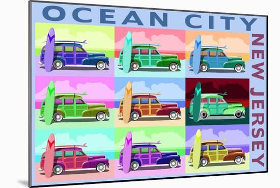 Ocean City, New Jersey - Woody Pop Art-Lantern Press-Mounted Art Print