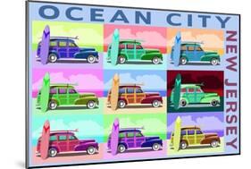 Ocean City, New Jersey - Woody Pop Art-Lantern Press-Mounted Art Print