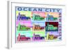 Ocean City, New Jersey - Woody Pop Art-Lantern Press-Framed Art Print