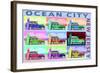 Ocean City, New Jersey - Woody Pop Art-Lantern Press-Framed Art Print