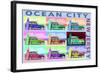 Ocean City, New Jersey - Woody Pop Art-Lantern Press-Framed Art Print