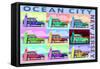 Ocean City, New Jersey - Woody Pop Art-Lantern Press-Framed Stretched Canvas