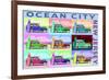 Ocean City, New Jersey - Woody Pop Art-Lantern Press-Framed Art Print