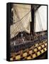 Ocean-Class Ship Model, First Class Vessel with 120 Cannons, Detail France, 18th-19th Century-null-Framed Stretched Canvas