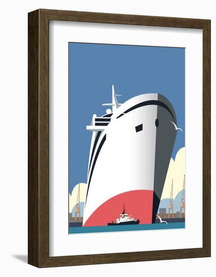 Ocean Cruises Blank - Dave Thompson Contemporary Travel Print-Dave Thompson-Framed Art Print