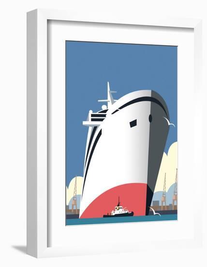 Ocean Cruises Blank - Dave Thompson Contemporary Travel Print-Dave Thompson-Framed Art Print