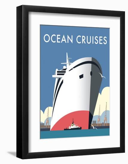 Ocean Cruises - Dave Thompson Contemporary Travel Print-Dave Thompson-Framed Art Print