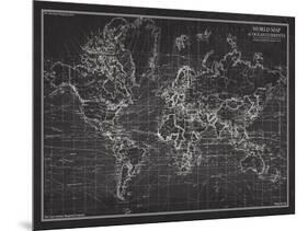 Ocean Current Map - Global Shipping Chart-The Vintage Collection-Mounted Giclee Print
