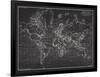 Ocean Current Map - Global Shipping Chart-The Vintage Collection-Framed Giclee Print