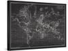 Ocean Current Map - Global Shipping Chart-The Vintage Collection-Stretched Canvas