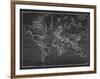 Ocean Current Map - Global Shipping Chart-The Vintage Collection-Framed Art Print