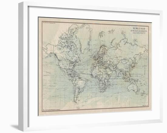 Ocean Current Map I-The Vintage Collection-Framed Giclee Print