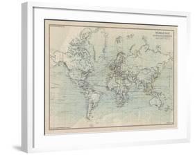 Ocean Current Map I-The Vintage Collection-Framed Giclee Print