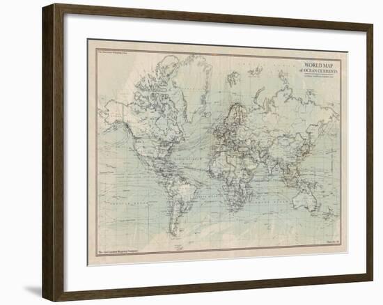 Ocean Current Map I-The Vintage Collection-Framed Giclee Print