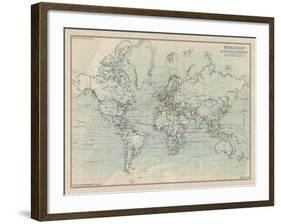 Ocean Current Map I-The Vintage Collection-Framed Giclee Print