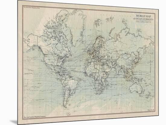 Ocean Current Map I-The Vintage Collection-Mounted Giclee Print