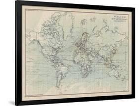 Ocean Current Map I-The Vintage Collection-Framed Giclee Print