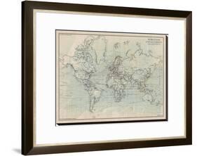 Ocean Current Map I-The Vintage Collection-Framed Stretched Canvas