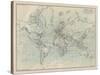 Ocean Current Map I-The Vintage Collection-Stretched Canvas